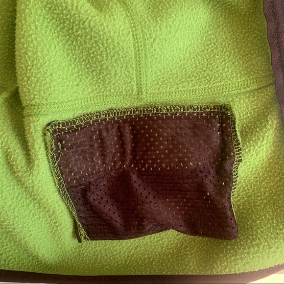 ELEMENTS G Fleece Jacket, 100% Poly, Zip Front. Green w/ Brown Edging womens XL - Picture 5 of 7